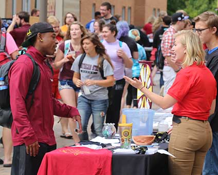 Students at the involvement fair