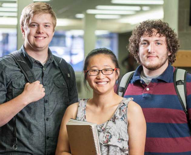 Three NSU students posing