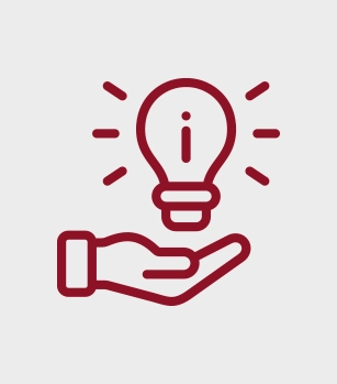 icon of hand holding light bulb