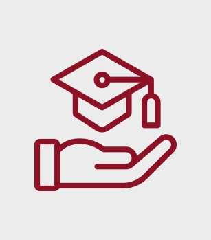 icon of hand holding a graduation cap