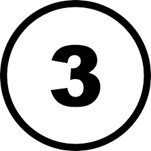 The number three in a circle