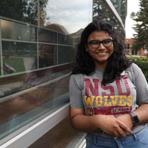 Ann Sarah Paul outside of the Technology Center