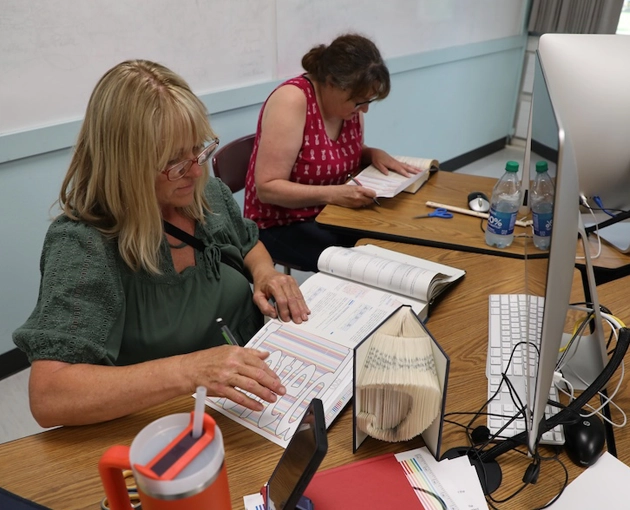 Students studying in a design lab