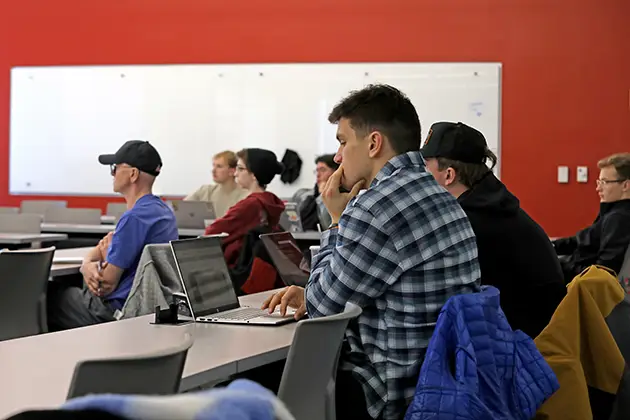 Students sitting in a classroom