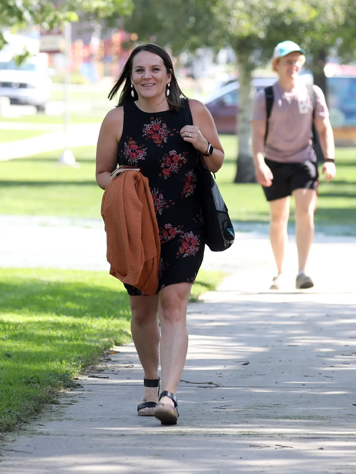 student walking on campus