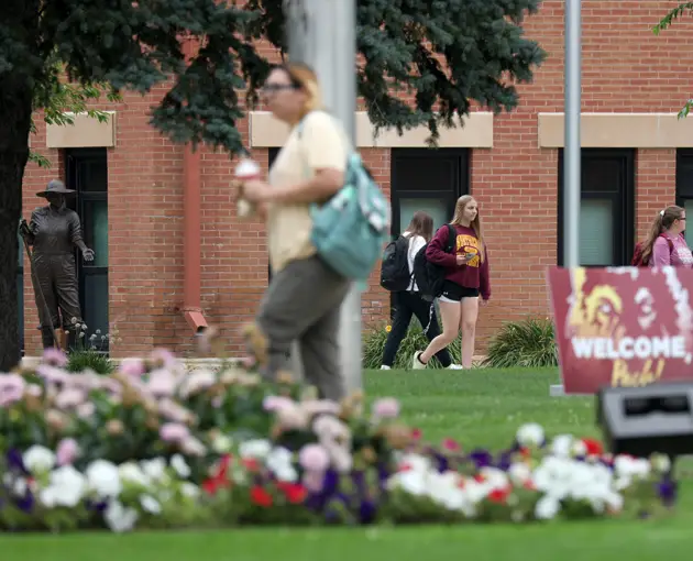 Students walking on campus