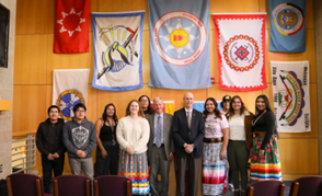 Group standing at Flag Dedication Ceremony