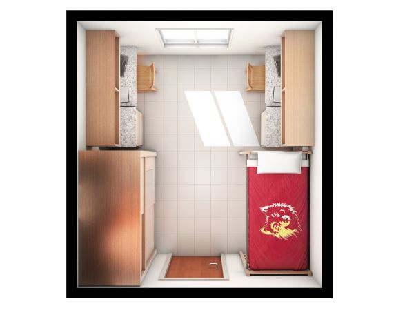3D rendering of room layout from above