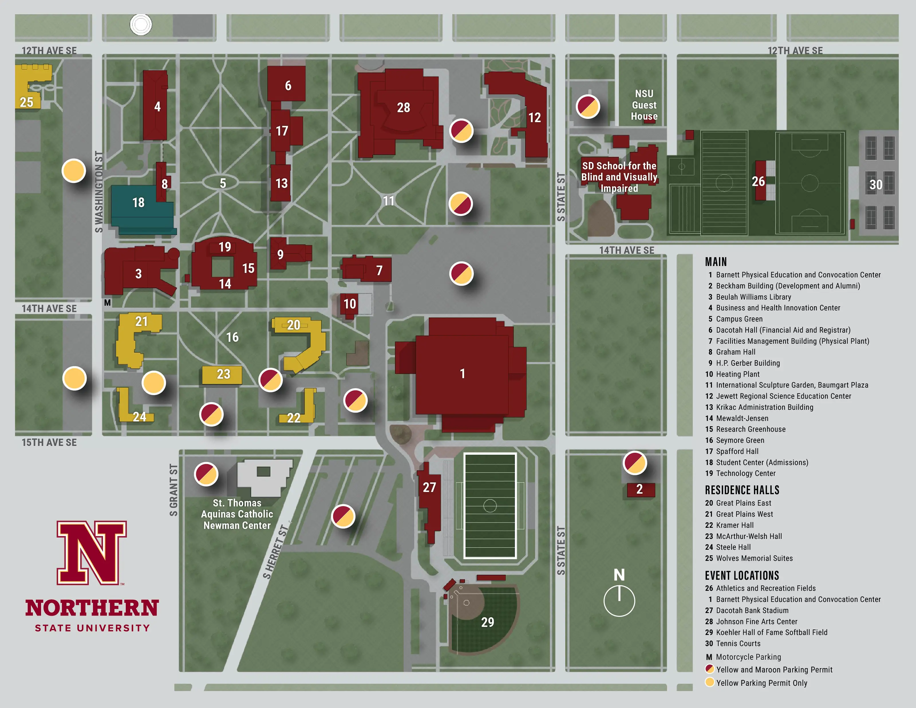 A visual representation of the campus of Northern State University