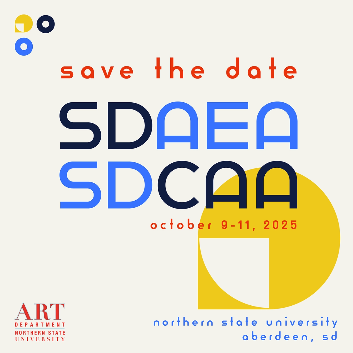Save the Date - SDAEA SDCAA - October 9-11, 2025 - Northern State University - Aberdeen, SD