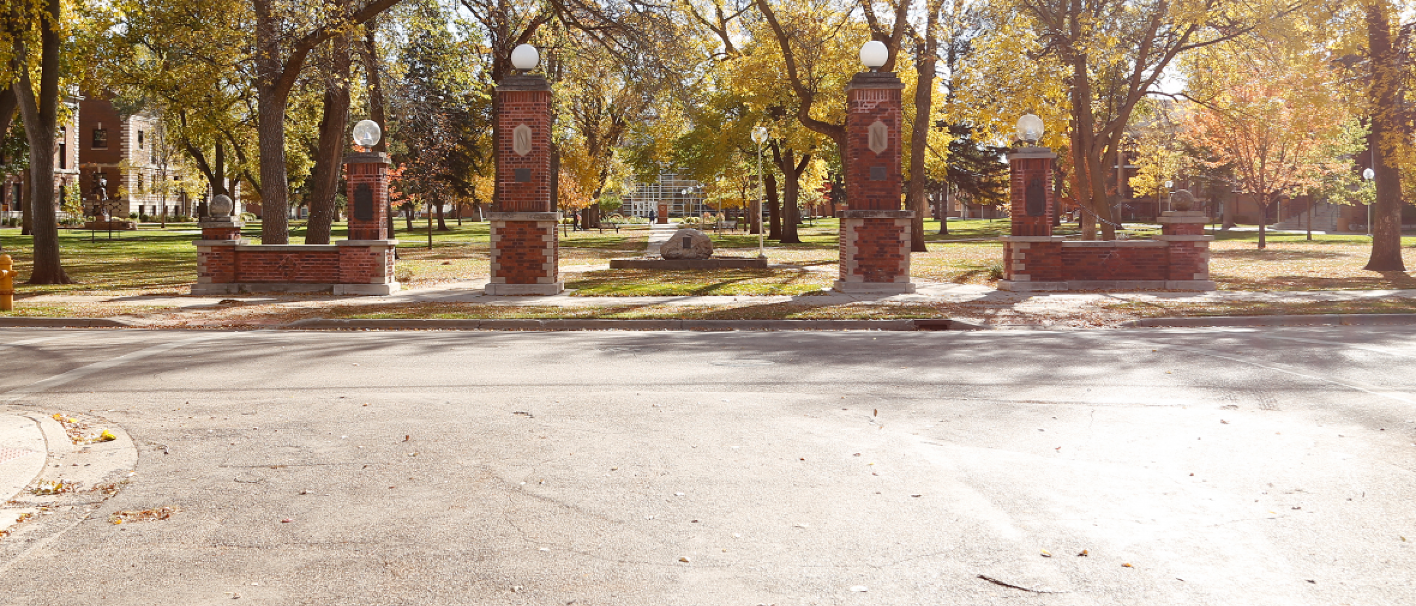 Photo of campus with pillars