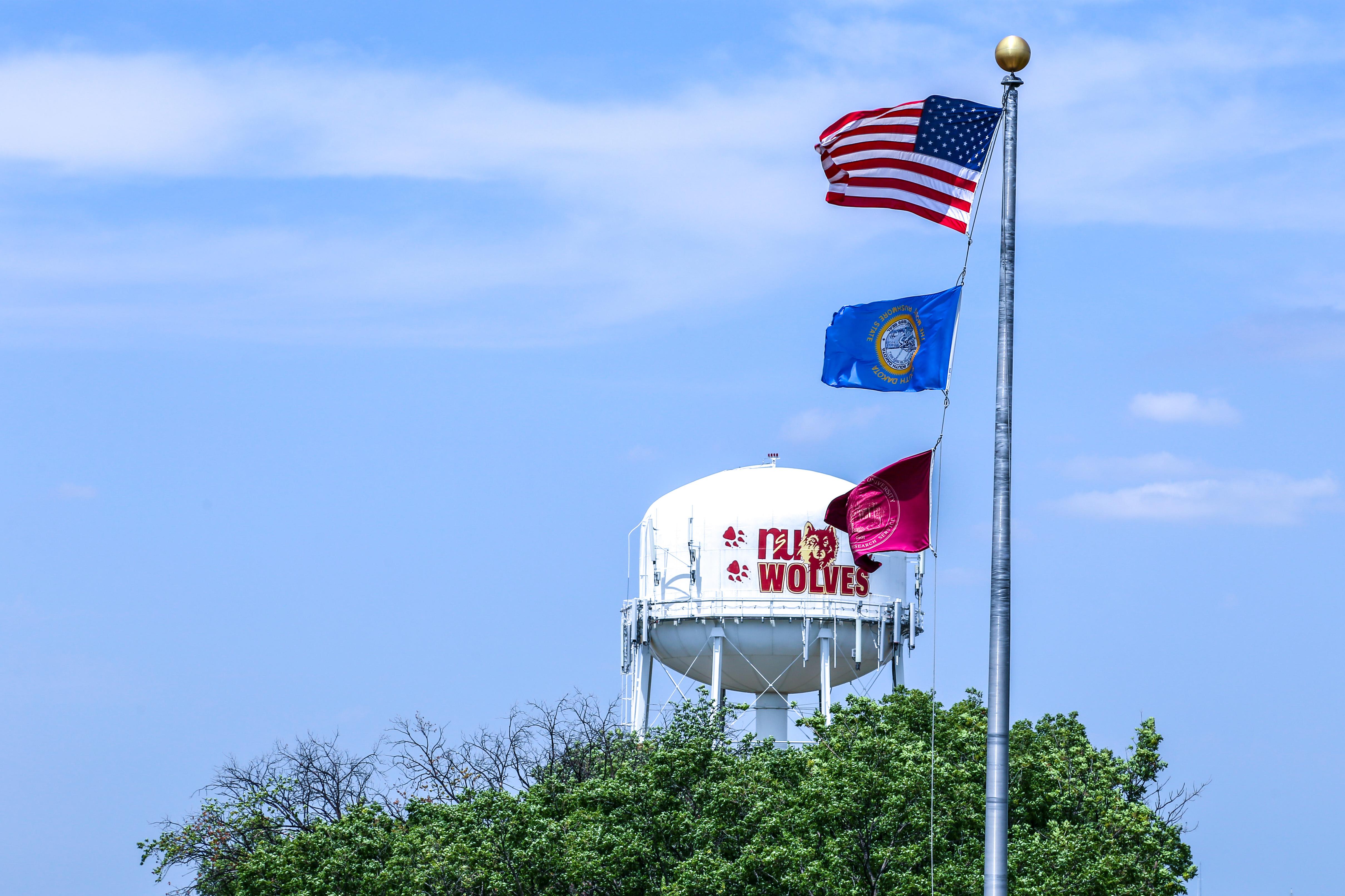 Campus flag close