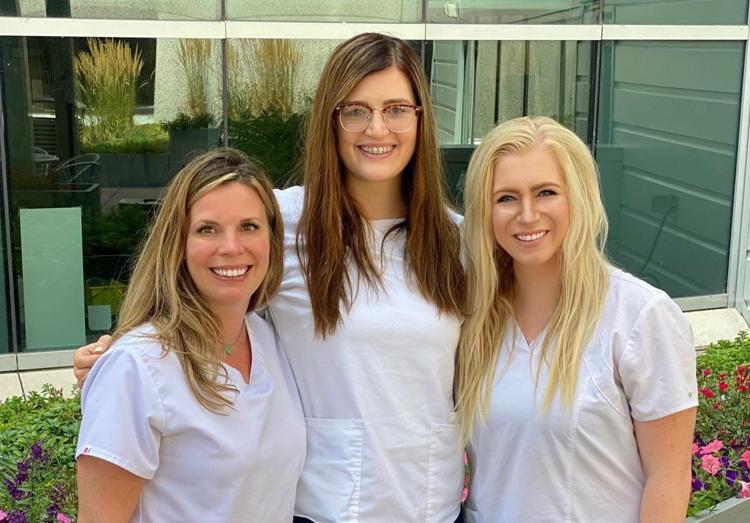 Hearts in the Park Committee: Members of the Hearts in the Park Committee, pictured from left: Amanda Mullally, RN; Kayli Posvic, RN; and Katie Cramer, RN. (Not pictured: Holly Honish, CNA.)