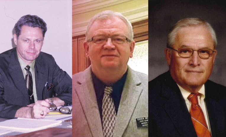 Side by side portraits of Lester Clarke, Chuck Welke and Roger Youngman