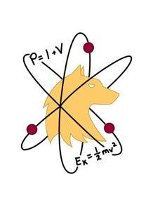 Science molecule graphic with wolf head