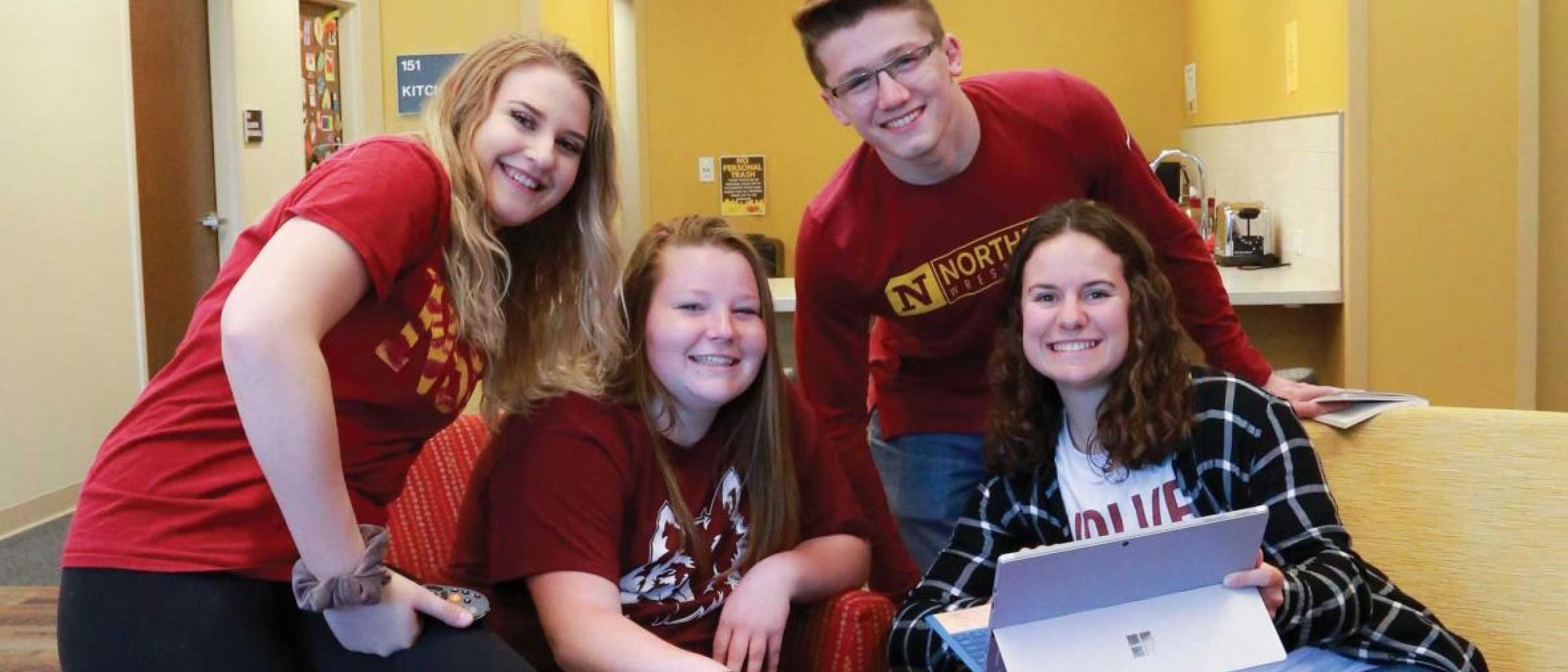 Smiling students in a group