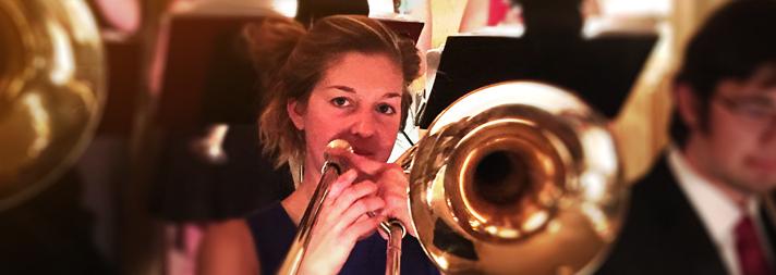 Student on horn