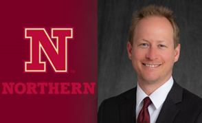 NSU logo and portrait of Justin Fraase
