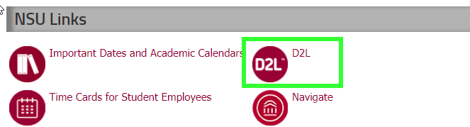 NSU links for course access