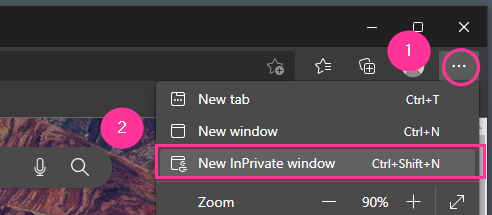 New InPrivate window