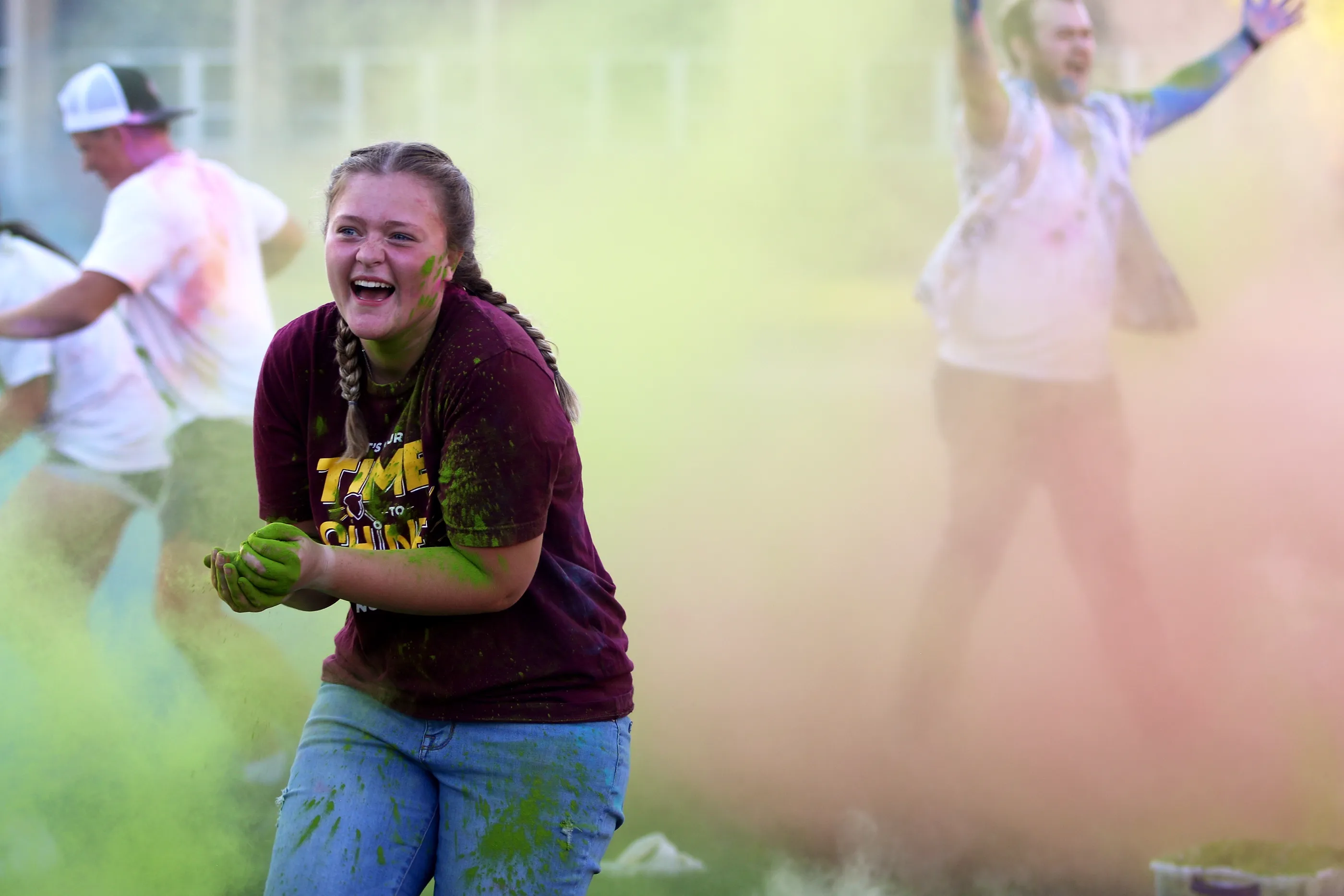 Female student participating in activity