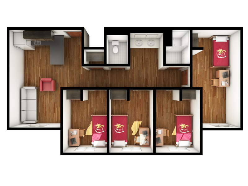Four-Person Four-Bedroom - top