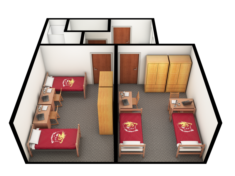 Four-Person Two-Bedroom Semi-Suite - side