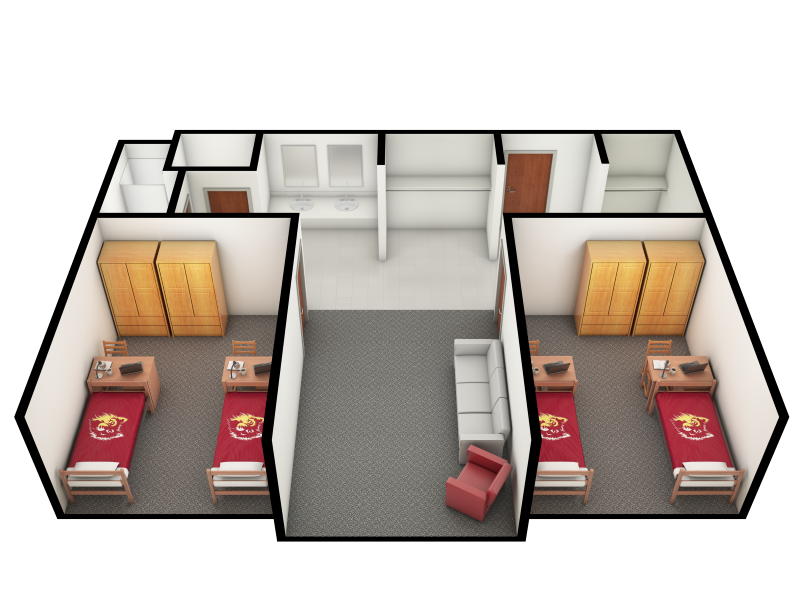 Four-Person Two-Bedroom Suite - side