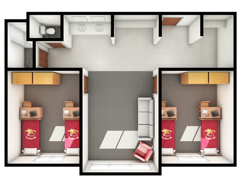 Four-Person Two-Bedroom Suite - top