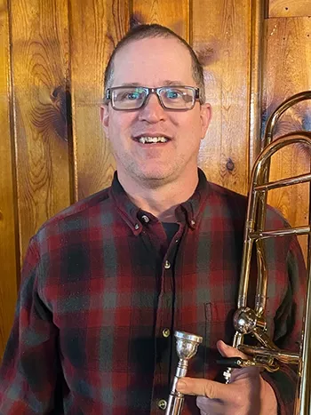 Jeremy Schutter with trombone