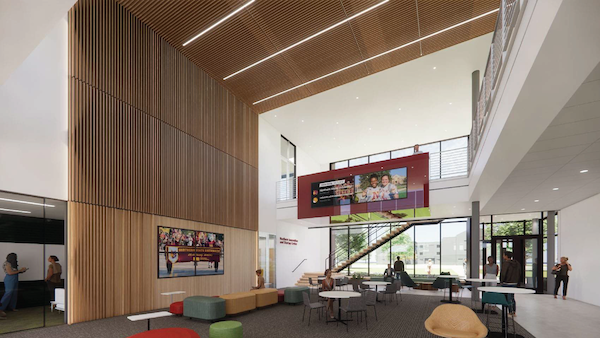 Inside view of new Business and Health Innovation Center