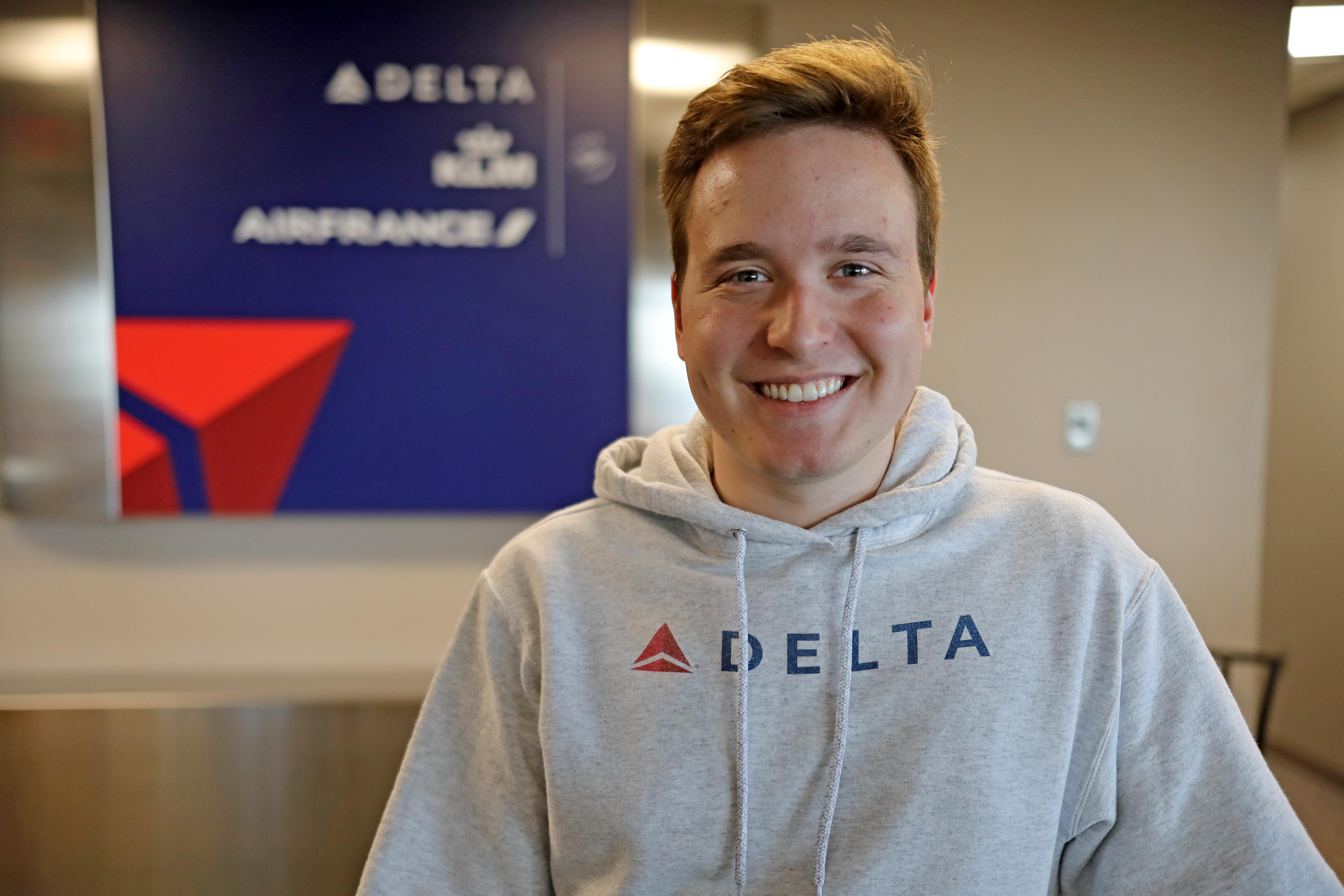 Zach working at delta in Aberdeen, S.D.