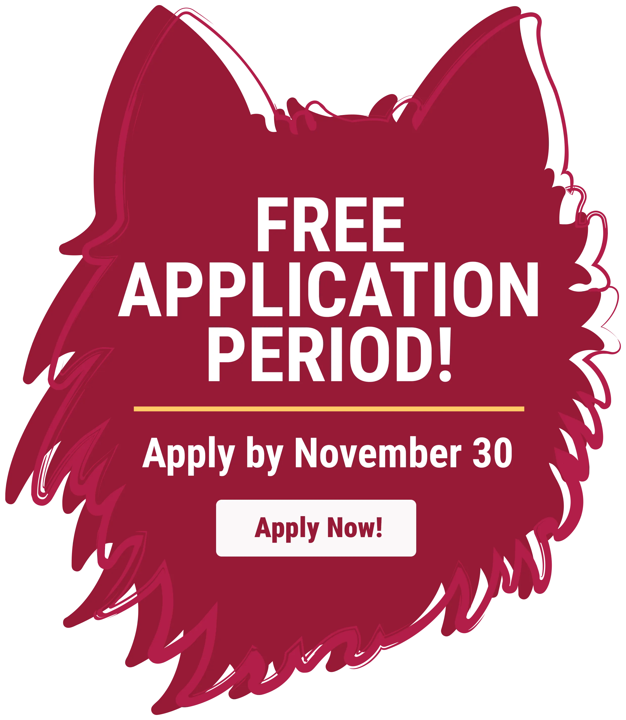 2025 Free Application Period Popup Graphic