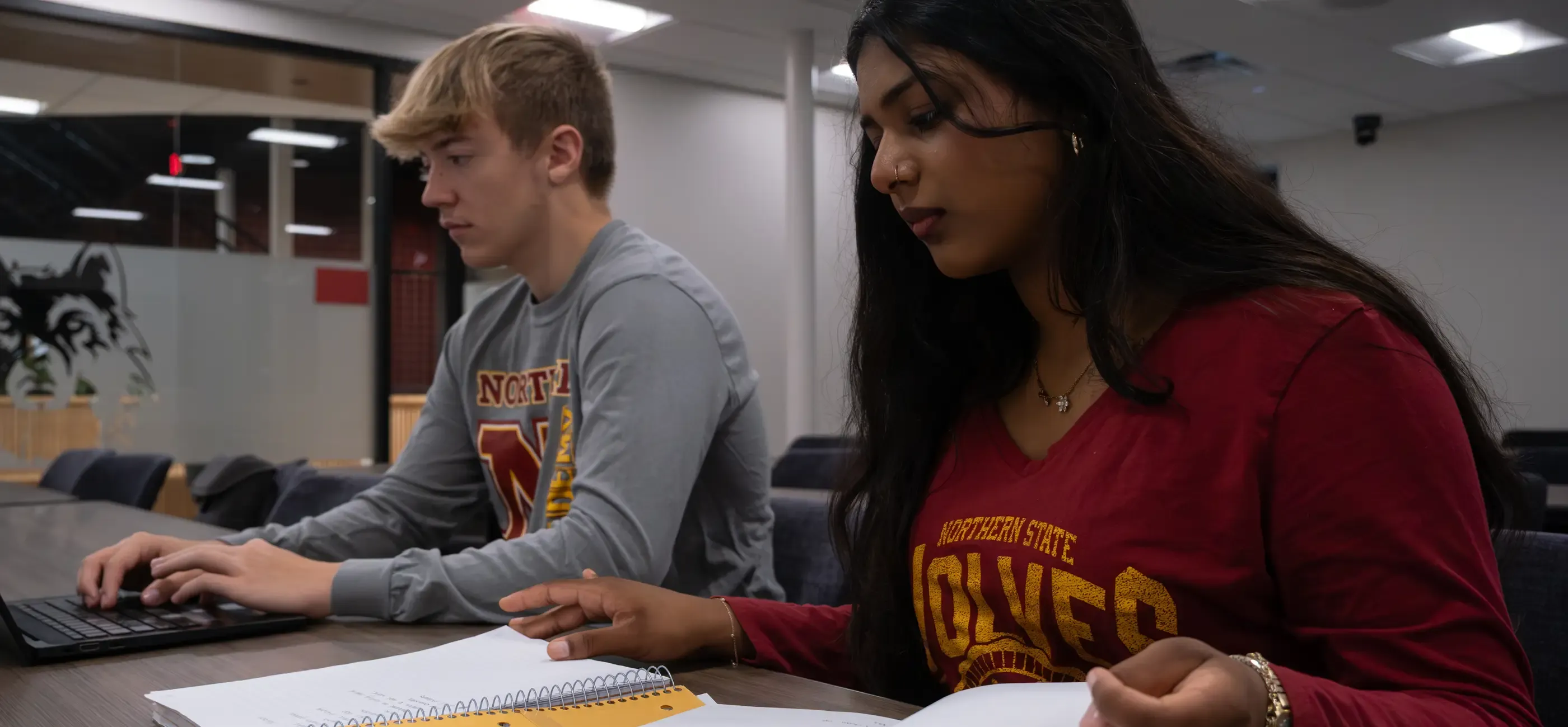Students sitting in a classroom