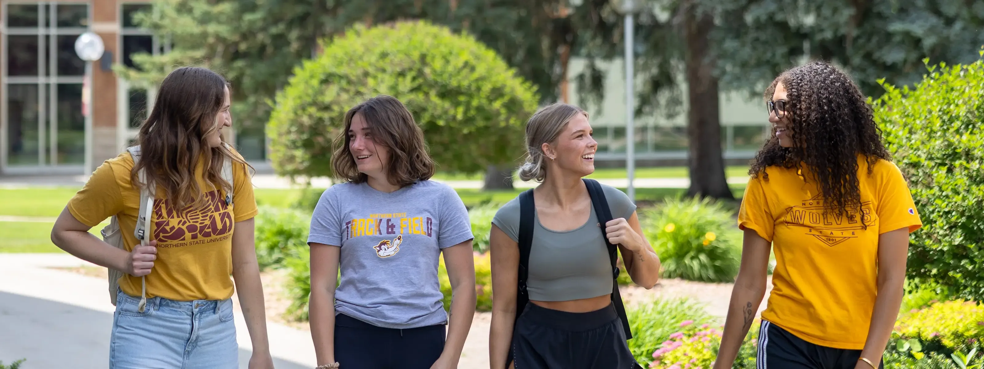 Students walking on campus
