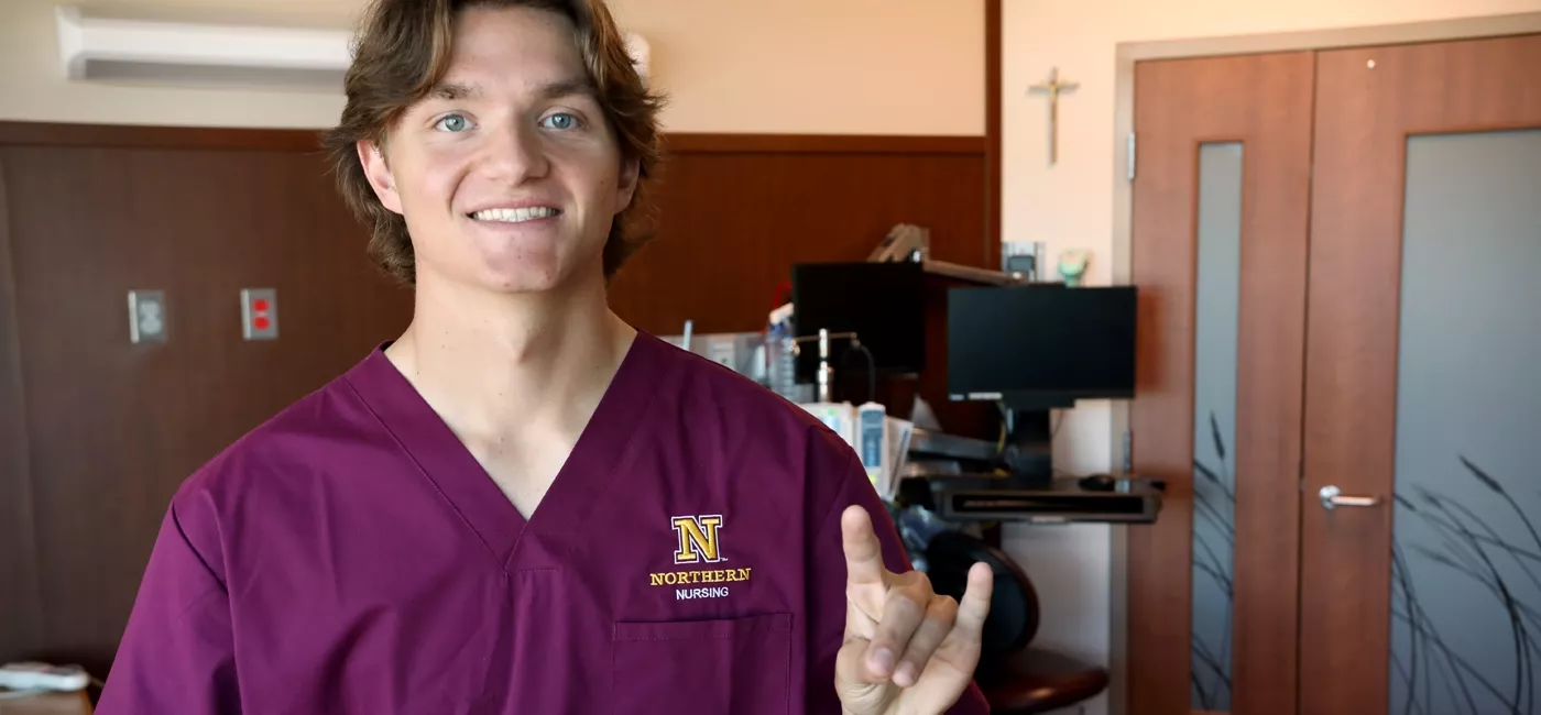 Nursing student in a clinic room