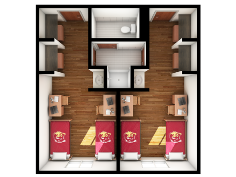 Four-Person Two-Bedroom Semi-Suite - top
