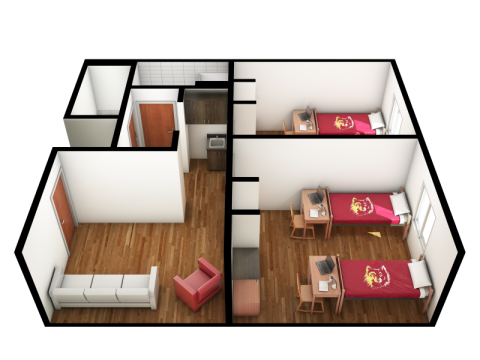 Four-Person Two-Bedroom Suite - side