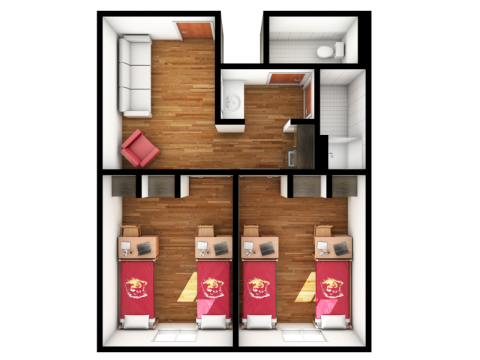 Four-Person Two-Bedroom Suite - top