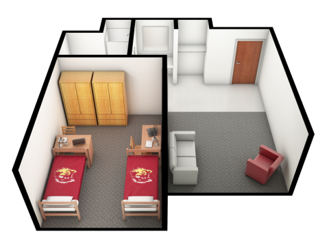 Two-Person One-Bedroom Suite - side