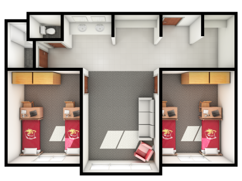 Four-Person Two-Bedroom Suite - top
