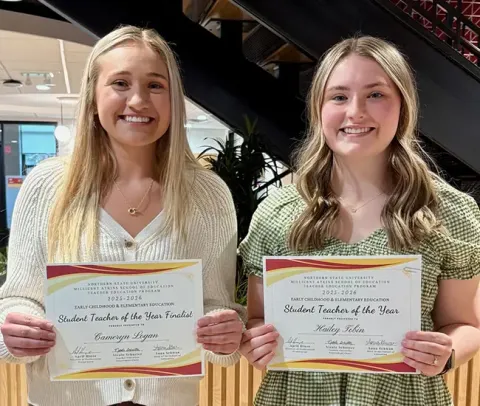 Student Teacher of the Year Finalists - Cameryn Logan and Hailey Tobin