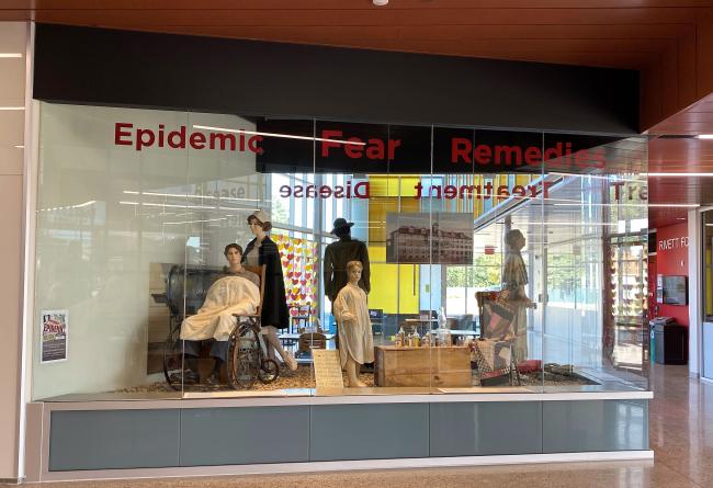 Historical display of past epidemics set up in the science center