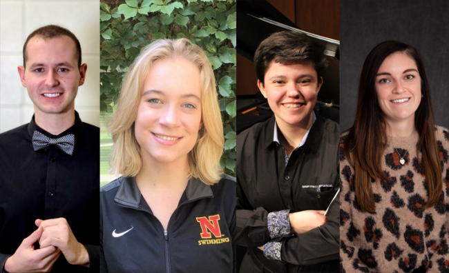 Portraits of four student research grant winners