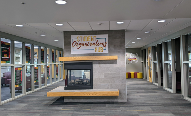 View of the Student Organizations Hub in the Avera Student Center