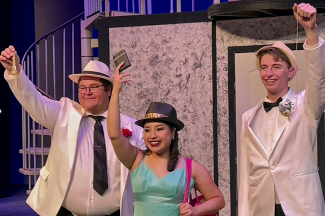 Student performers in the NSU production of Dirty Rotten Scoundrels