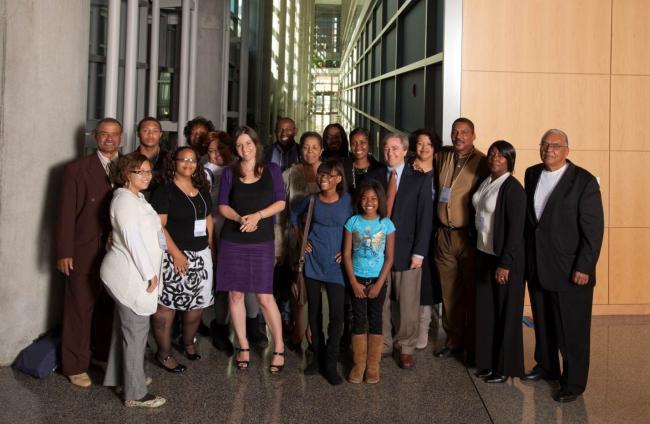 Members of Henrietta Lacks' family with author Rebecca Skloot