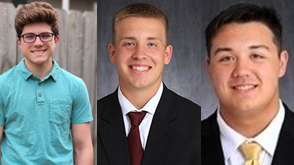 Pictures of NSU students Dante Casanova, William Madler and Brandon Steinhauer