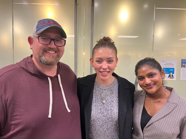 Debate Coach Dr. Justin Gus Foote and students Alex Arndt and Abiah George were in New York for the Off-Broadway Swing speech and debate competition. 