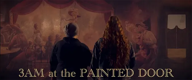 A screenshot from the short film "3AM at the Painted Door"